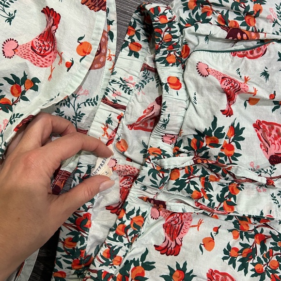 Printfresh Hen Pajamas with Chicken and Tree Print Cotton Set Retail $168 - Picture 9 of 10